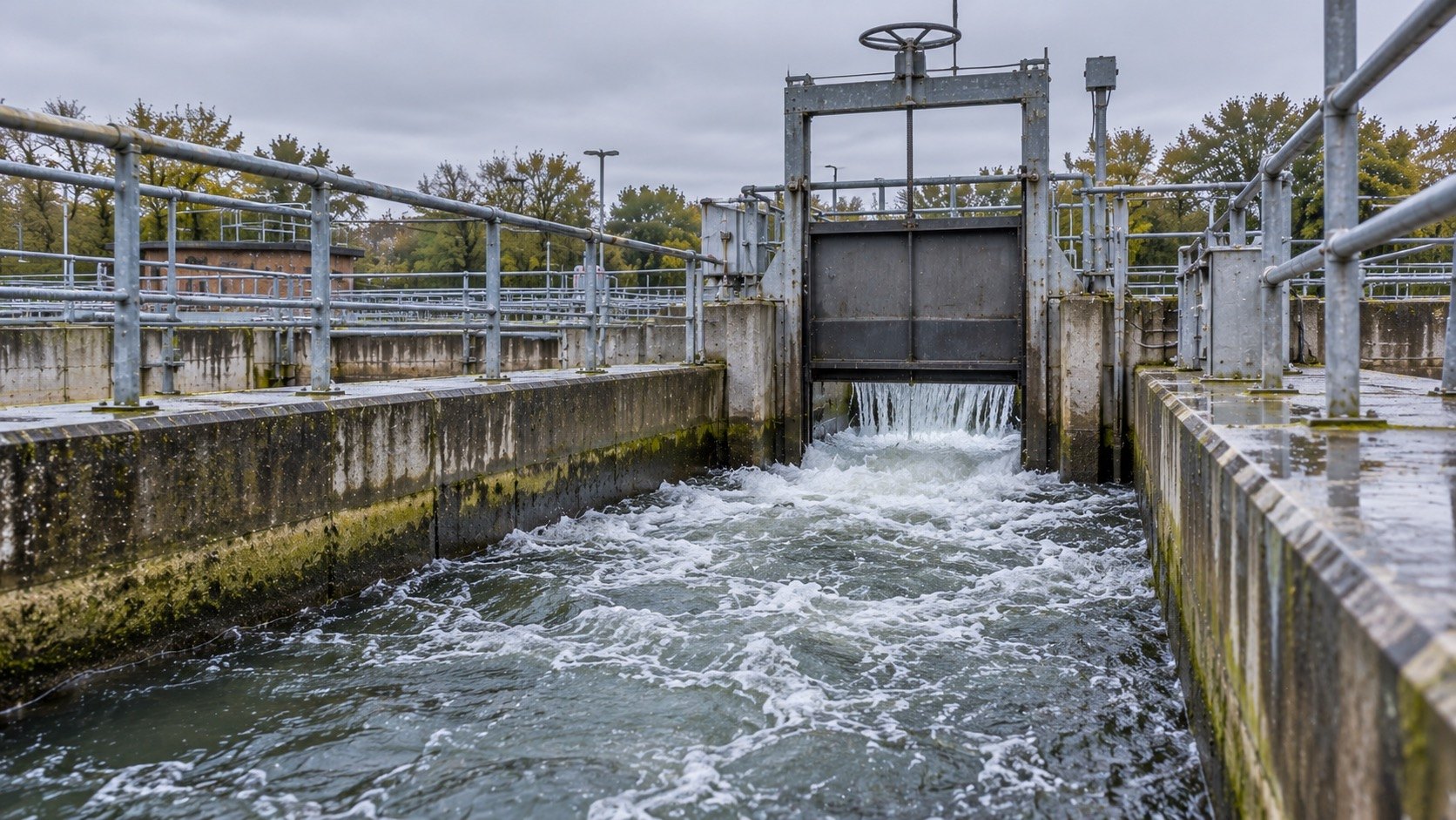 Channel with penstock